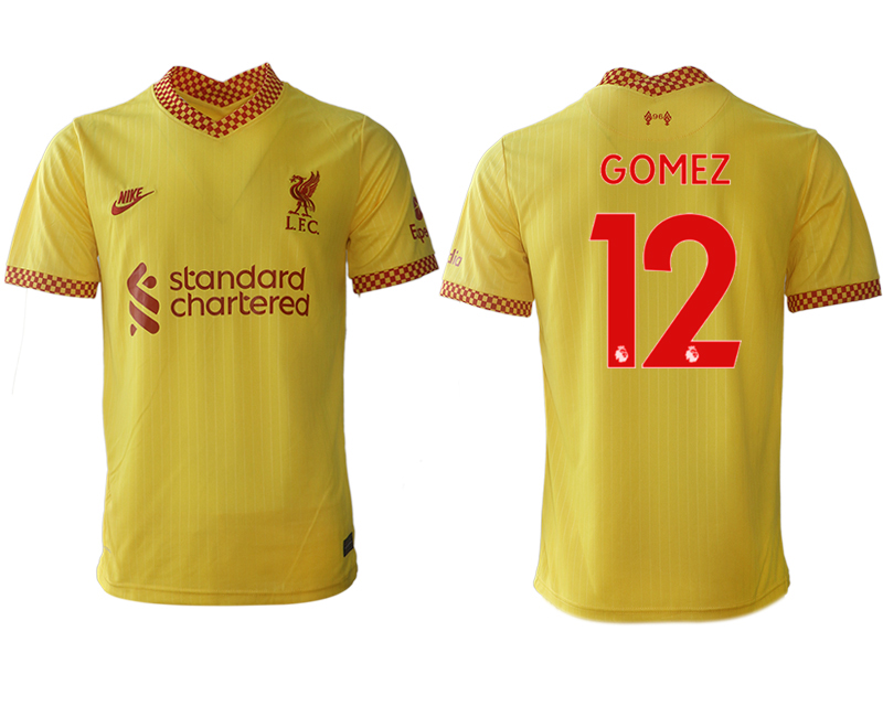Men 2021-2022 Club Liverpool Second away aaa version yellow #12 Soccer Jersey->customized soccer jersey->Custom Jersey